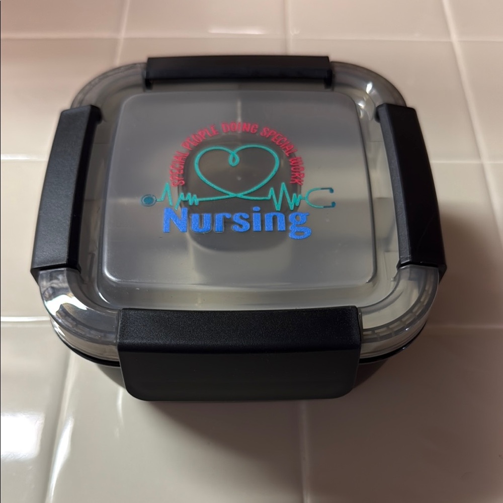 NWOT Black and Clear Nursing Lunch Box